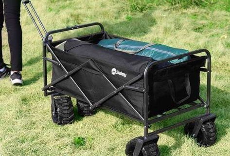 13 Best Folding Wagons for Camping | Collapsible Utility Carts on Wheels | The Tent Hub  #camping #wagon #foldingwagon #collapsiblecart #thetenthub Carts On Wheels, Camping Cart, Heavy Duty Wagon, Outdoor Gear Storage, Camping Gear Storage, Folding Cart, Instant Tent, Beach Wagon, Air Tent