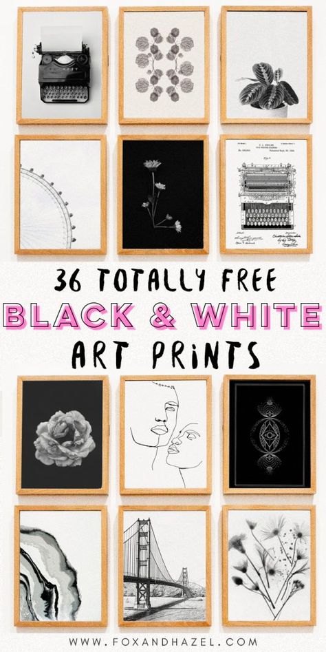 Black And White Art Prints, White Art Prints, Free Wall Art, Printable Wall Art Quotes, Free Printable Wall Art, Modern Art Printables, Free Printable Art, Neutral Art, Diy Upcycling