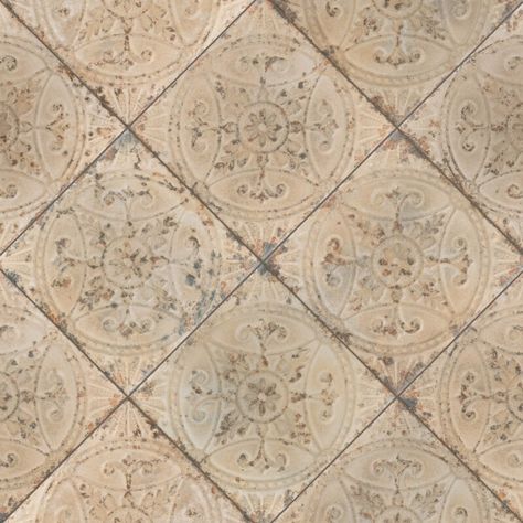 San Miguel De Allende, Floral Kitchen Backsplash Tile, French Country Tile Backsplash, Vintage Shower Tile Ideas, Kitchen Backsplash Tiles Ideas, Tuscan Tile Flooring, Vintage Bathroom Floor Tile, Brown Floor Tile, Kitchen Tile Floors