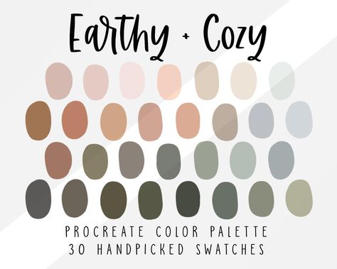 Earthy Cozy Fall Procreate Color Palette Hygge Themed Color | Etsy Neutral Colors For Family Pictures, Neutral Family Picture Outfits, Cozy Colors Palette, Color Palette For Procreate, Procreate Palette, Brand Palette, Procreate Color Palette, Fall Neutrals, Ipad Procreate