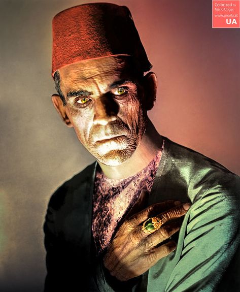 Boris Karloff As Imhotep In The Mummy, 1932 The Mummy 1932, Universal Monsters Art, Photos Of Famous People, Witches Ball, Mummy Movie, Hammer Horror Films, Monster Movies, Boris Karloff, Septième Art