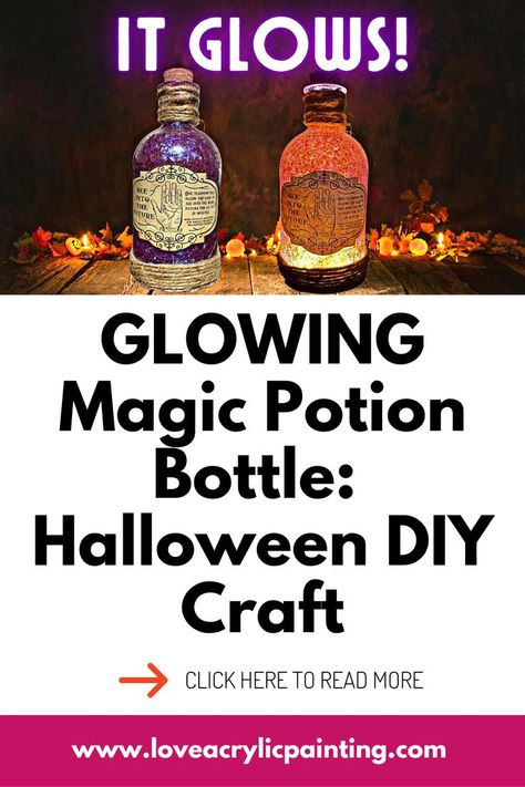 Diy Magic Potion, How To Make Potions, Halloween Decoration Diy, Kids Holiday Decor, Halloween Potion Bottles, Diy Glow, Potion Labels, Magic Bottles, Halloween Potions