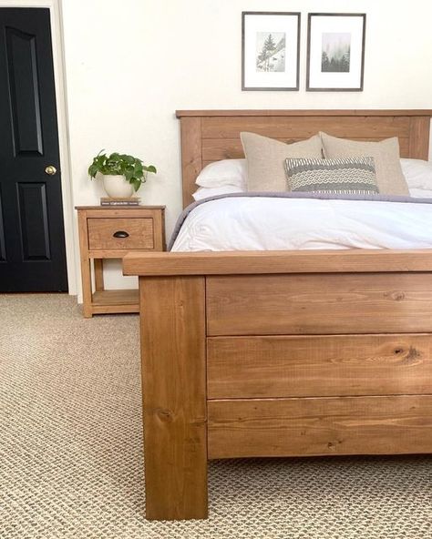 Antique Oak Water Based Stain Bed Frame | General Finishes Design Center Solid Oak Beds, Simple Bed Designs, Oak Bed Frame, Solid Wood Bed Frame, Wood Bed Design, Bed Frame Design, Oak Bedroom, Oak Beds, Wooden Bed Design