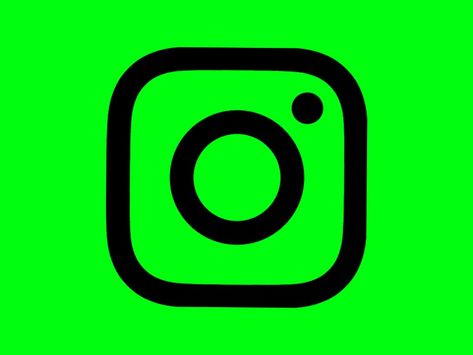 Logos, Green Screen Instagram Logo, Instagram Follow Logo, Green Social Media Icons, Green Overlay, Green Instagram, Logo Instagram, Green Logo, Social Media Logos