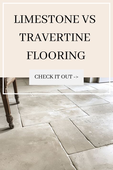 Trying to decide between limestone and travertine flooring for your home? Check out this pin for a detailed comparison! Discover the unique characteristics of each natural stone and get inspired with flooring ideas for your Scandinavian-style interiors. #limestone #travertine #flooring #naturalstone #ScandiStyleInteriors Limestone Wall Interior, Limestone Flooring Kitchen, Travertine Floors Bathroom, Limestone Bathroom Floor, Travertine Tiles Kitchen, Stone Kitchen Floor, Travertine Flooring, Travertine Bathroom, Natural Stone Tile Floor