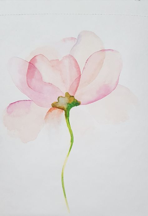 Flower. Watercolor Pastel Watercolor Flowers, Transparent Watercolor Flowers Tutorial, Transparent Flowers Watercolor, Large Watercolor Flowers, Transparent Watercolor Flowers, Flower Watercolor Tattoo, Watercolor Tulip, Pink Watercolor Flowers, Transparent Watercolor