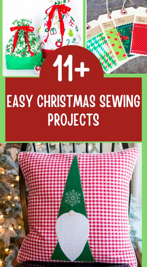 "Discover the joy of crafting this holiday season with these delightful and easy Christmas sewing projects! From charming ornaments to festive stockings and cheerful decorations, find inspiration for DIY gifts and decorations to add a personal touch to your home. Create timeless treasures with simple sewing patterns perfect for beginners and seasoned crafters alike. Get into the holiday spirit with these merry and magical sewing ideas! " Natal, Easy Sewing Projects For Christmas Gifts, Christmas Sewing Ideas To Sell, Easy Christmas Sewing Projects, Inexpensive Christmas Decorations, Christmas Sewing Ideas, Easy Christmas Sewing, Christmas Gifts To Sew, Handmade Stocking Stuffers