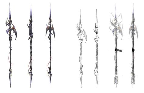 Spear Design Fantasy Artwork, Spear Design, Realm Reborn, Final Fantasy Art, Fantasy Images, Square Enix, Final Fantasy Xiv, Dragon Slayer, Game Artwork