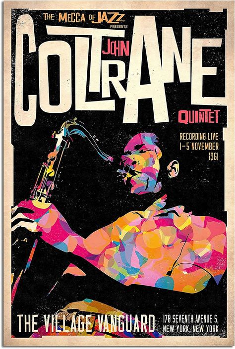 Jazz Concert Poster, Arte Jazz, Concert Poster Art, Concert Poster Design, ポップアート ポスター, Jazz Concert, John Coltrane, Vintage Concert Posters, Poster Decorations