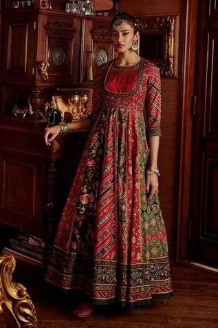 Angrakha Style Anarkali, Anarkali Designs, Anarkali With Dupatta, Suits Indian, Sheer Dupatta, Sanya Malhotra, Designer Bridal Lehenga Choli, Red Bridal Dress, Designer Anarkali Dresses