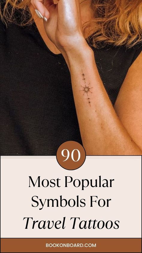 The 90 Most Popular Symbols For Travel Tattoos | Unique & Cute Travel Tattoo Ideas Small Travel Tattoos, Tattoo Ideas Travel, Travel Inspired Tattoos, Watercolor Bike, Tattoos For Women Unique, Small Compass Tattoo, Simple Compass Tattoo, Travel Tattoo Ideas, Mother Tattoos For Children