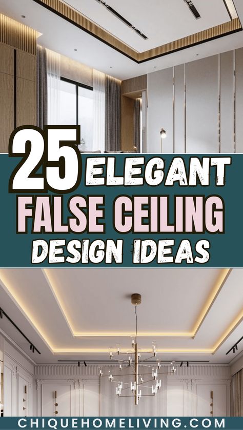 Elevate your space with these 25 Elegant False Ceiling Design Ideas! From modern minimalism to luxurious sophistication, discover stunning ways to add depth, texture, and ambiance to any room. Modern Ceiling Designs For Living Room, False Ceiling Living Room Indian Style, False Ceiling Contemporary, Elegant False Ceiling Design For Living Room, Dining Space False Ceiling, Living Area Pop Ceiling Design, False Ceiling For Lobby Area, Unique Ceiling Design Living Room, False Design Ceilings