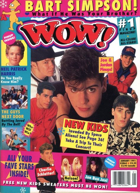 2000s Magazines, Magazine Design Cover, Wil Wheaton, Yearbook Themes, John Stamos, Jordan Knight, Teen Magazine, New Kids On The Block, Old Magazines