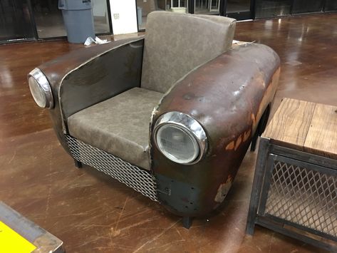 Car Parts Furniture, Car Part Art, Old Car Parts, Car Parts Decor, Coe Trucks, Garage Furniture, Car Chair, Airplane Wall Art, Airplane Wall