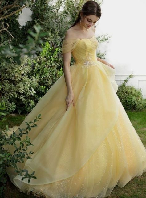 This is the journey of Aadhya Chaudhary. She is an Indian girl who is… #romance #Romance #amreading #books #wattpad Hufflepuff Dress, Yule Ball Dress, Yellow Wedding Dress, Yellow Gown, 파티 드레스, Bridal Ball Gown, Belle Dress, Princess Ball Gowns, Fantasy Gowns