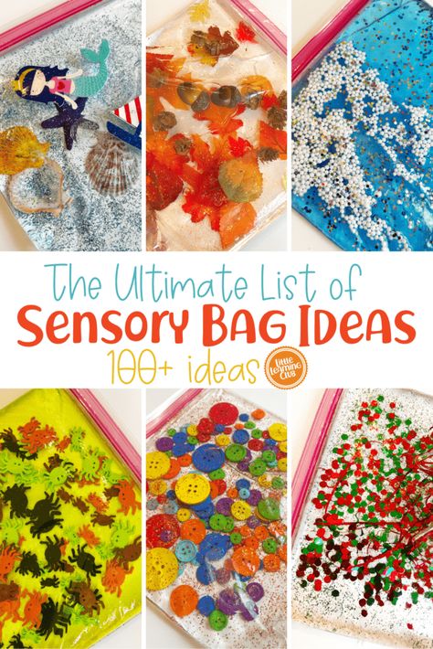 How to make sensory bag for babies and toddlers. Sensory bag ideas for play time with preschoolers. Sensory Bags For One Year Olds, Sensory Board For Babies, Sensory Bag Ideas, Baby Sensory Bags, Sensory Play Toddlers, Toddler Sensory Bins, Infant Sensory Activities, Sensory Bag, Sensory Bags