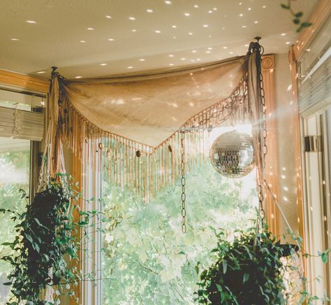 3 Cheery Ways To Decorate With A Disco Ball Boho Disco Ball, Disco Ball Planter, Disco Ball Light, Plants Hanging, Modern Boho Living Room, Mirror Ball, Room Goals, Disco Balls, Dream Apartment