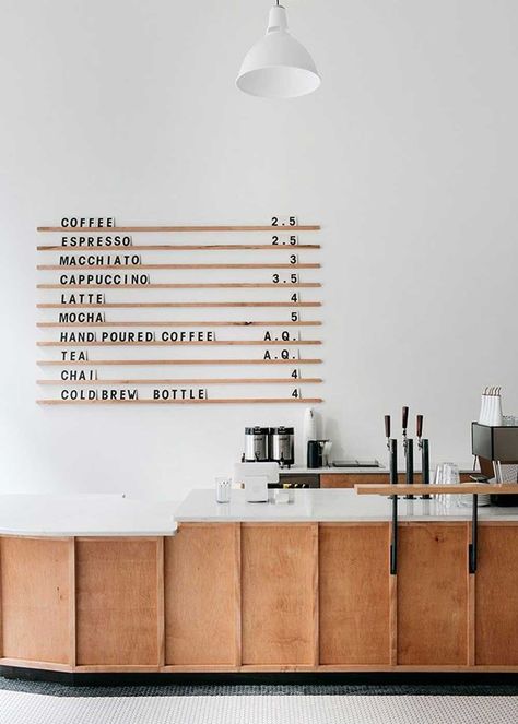 Minimal menu board ideas inspired by cafés for the home from The Fauxmartha. If you have to menu plan, make it beautiful. Papan Menu, Menu Boards, Coffee Shops Interior, 카페 인테리어 디자인, Menu Board, Coffee Shop Design, Cafe Interior Design, Design Hotel, Cafe Shop