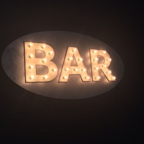 Wood Lighted Marquee Bar Sign Lighted Letters, Open Business, Bar Photos, Eat Sign, Bar Dimensions, Open Sign, Dream Love, Bar Wedding, Raised Letters