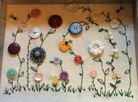 Pin by Elilza De Luí Souza on Botões in 2022 | Button crafts, Vintage buttons crafts, Hand embroidery designs Vintage Buttons Crafts, Buttons Crafts Diy, Buttons Crafts, Button Creations, Primitive Stitchery, Crafts Vintage, Pola Sulam, Diy Buttons, Sea Glass Crafts