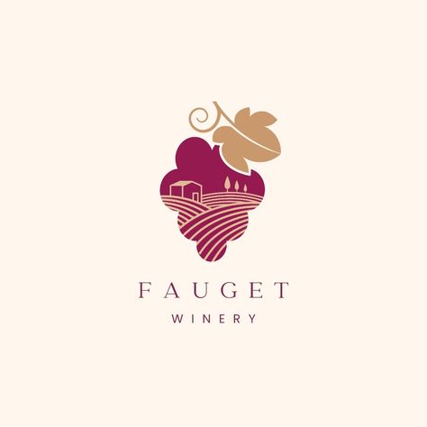 Templates Winery Branding Design, Wine Logo Ideas, Wine Brand Logo, Wine Logo Design Ideas, Wine Shop Logo, Winery Logo Design, Logo Vin, Winery Branding, Grape Logo