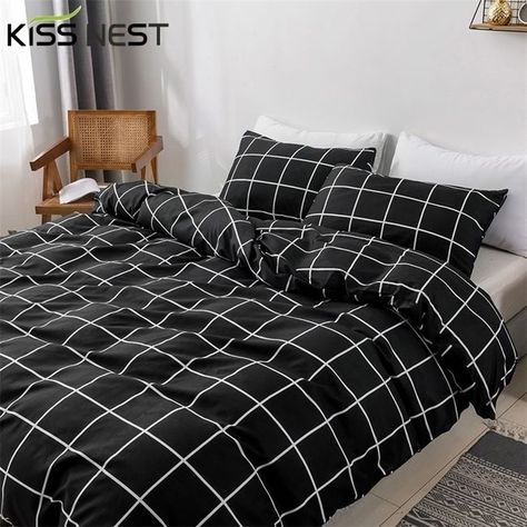 none Black Grid Bedding, Kidcore Grunge, Grid Bedding, Grunge Aesthetic Bedroom, Retro Aesthetic Room, Aesthetic Bedrooms, Indie Kidcore, Background Print, King Size Duvet Covers