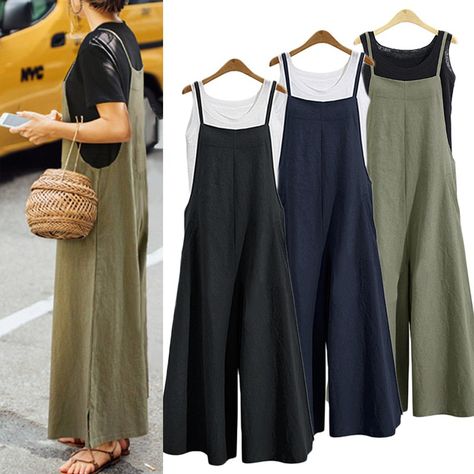 Summer Jumpsuit Casual, Overalls Summer, Women's Jumpsuit, Stil Boho, Tank Jumpsuit, Jumpsuit Casual, Stylish Jumpsuit, Outdoor Vacation, Loose Jumpsuit
