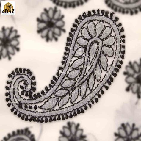 The Motifs of Chikankari - Ada Chikan Blog Chikankari Embroidery Motifs, Embroidery Motifs Design, Chikankari Motif, Short Embroidery, Motifs Design, Paisley Embroidery, Chikankari Embroidery, The Graphics Fairy, Kurti Embroidery Design