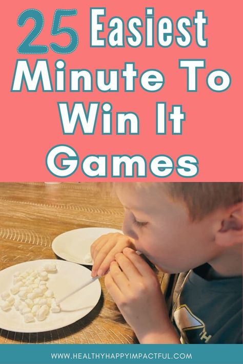 easy and fun minute to win it games for kids, teens, and adults; home; school; kindergarten Minute To Win It Games Elementary, First Grade Minute To Win It Games, Kids Minute To Win It Games Birthday, Fun Games For 3rd Graders, 3rd Grade Games Activities Fun, Childrens Church Games Activities, Minute To Win It Games For School, Minute To Win It For Adults, Games For A Group Of Kids