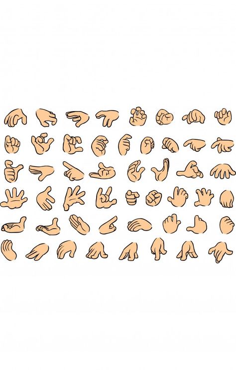 Hand Drawing Poses Reference, Holding Up One Finger Reference, Character Hand Drawing, Hand Poses Cartoon, Chibi Hands Holding Something, How To Draw Pointing Finger, Hand Cartoon Reference, Cartoon Hand Poses, Cartoon Pointing Finger