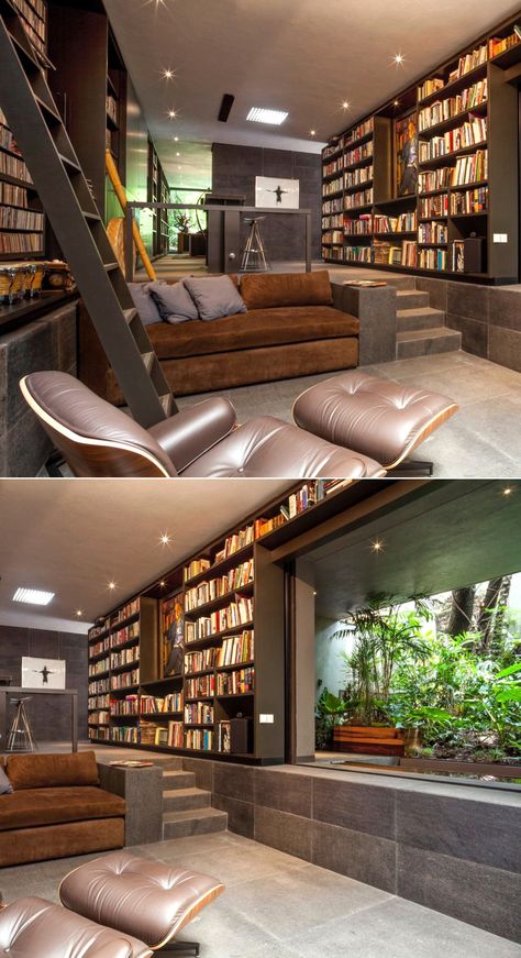 Study Room With Library Design, Cool Home Library, Dream Home Library, Home Library Rooms, Study Room Design, Interior Design Per La Casa, Home Library Design, Kitchen Home Decor, Apartment Aesthetic