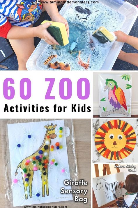 61 Fabulous Zoo Activities for Kids. fun zoo themed play ideas for toddlers and preschoolers. #zoo #wildanimals #toddler #preschool #kindergarten Zoo Animals Crafts For Preschoolers, Zoo Activities Preschool Crafts, Zoo Themed Preschool Activities, Zoo Activities Kindergarten, Toddler Zoo Activities, Zoo Animals Activities For Toddlers, Zoo Activities For Preschool, Zoo Toddler Activities, Zoo Theme Preschool Activities