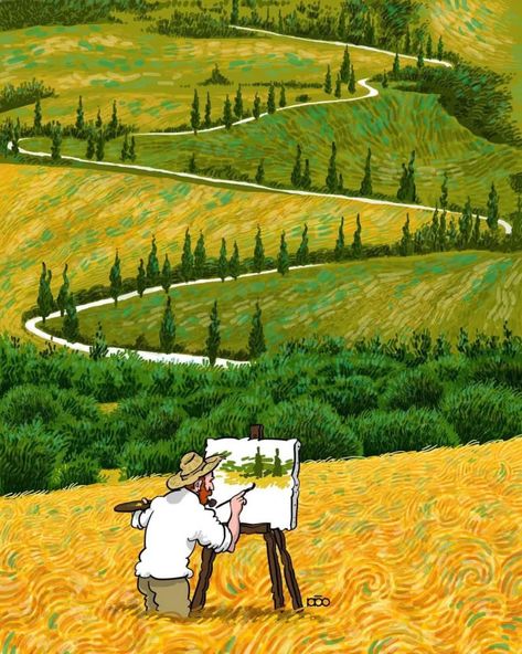 Artist Alireza Karimi Moghaddam Recreates Vincent Van Gogh’s Art In His Own Style Paulo Coelho, Alireza Karimi, فنسنت فان جوخ, Van Gogh Wallpaper, Artist Van Gogh, Van Gogh Landscapes, Van Gogh Arte, Vincent Van Gogh Art, Vincent Van Gogh Paintings