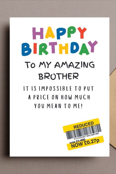 Funny Birthday Cards For Little Brother, Brother Birthday Card Funny, Birthday Cards For Older Brother, Birthday Cards For Younger Brother, Funny Birthday Card For Brother, Funny Birthday Cards Brother, Birthday Card Ideas Brother, Brother Birthday Card Ideas, Happy Bday Brother Quotes