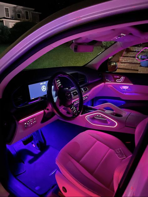 Pink Bmw, Pink Car Interior, Pink Car Accessories, Car Assesories, Dream Cars Mercedes, Cool Car Accessories, Custom Car Interior, Girly Car, Pimped Out Cars