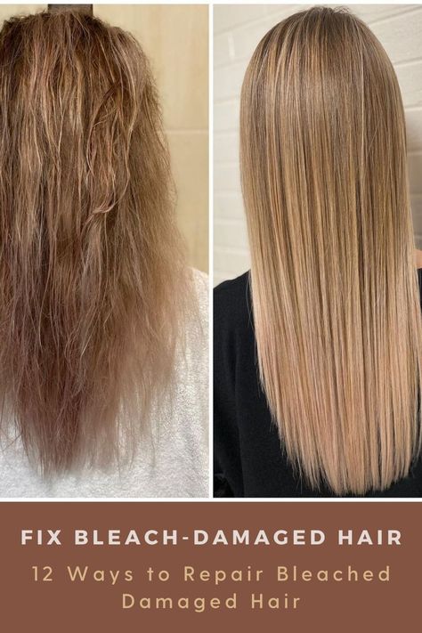 Hair Breakage After Bleaching, Super Damaged Hair Repair, Bleach Hair Repair, Balayage, Hair Mask After Bleaching, Damaged Hair Before And After Haircut, Blonde Damaged Hair Remedies, Blonde Breakage Hair, Fix Damaged Bleached Hair