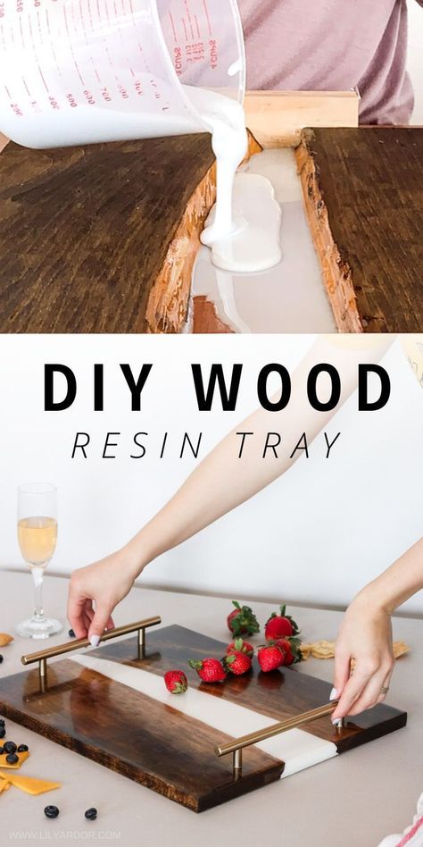 Resin In Wood, Resin And Wood Diy, Wood Art Design, Hout Diy, Resin Tray, Resin Projects, Diy Holz, Epoxy Resin Crafts, Diy Resin Art