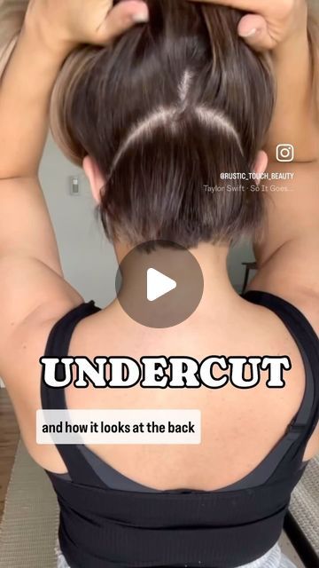 Woman’s Undercut Bob, Bob Haircuts For Women Undercut, Layered Bob Undercut, Short Hair Styles Bob Undercut, Pixie Bob Back View, Short Full Hair, Pixie Haircut From The Back, Short Bob With Undercut Nape, Undercut Short Bob Haircut