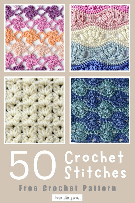 FROM BEGINNER TO PRO: 50+ CROCHET STITCHES TO ENHANCE YOUR SKILLS! Common Crochet Stitches, Freeform Crochet Stitches, Repetitive Crochet Pattern, Variegated Crochet Patterns, Yarn Saving Crochet Stitches, Flecks Yarn Patterns, Creative Crochet Stitches, Unique Crochet Stitches Texture, Textured Crochet Stitches In The Round