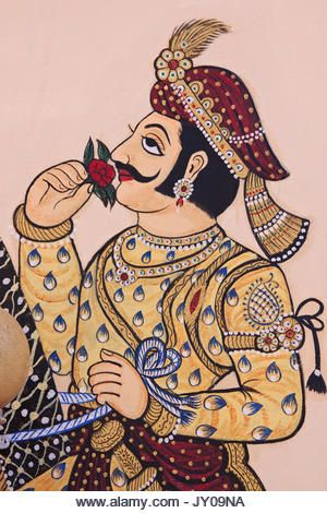 Traditional Rajasthani Painting High Resolution Stock Photography and Images - Alamy Rajasthani Painting, Udaipur India, Mughal Art Paintings, Rajasthani Art, Mughal Paintings, Pichwai Paintings, Beautiful Art Paintings, Madhubani Art, Historical Painting