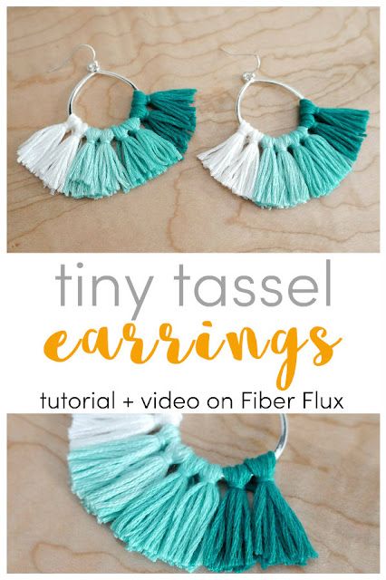 How To Make Tassel Earrings With Yarn, Embroidery Floss Jewelry, Embroidery Floss Earrings Diy, Diy Fringe Earrings, Embroidery Floss Earrings, Yarn Earrings Diy, Tassel Earrings Tutorial, Tassel Ideas, Aretes Diy