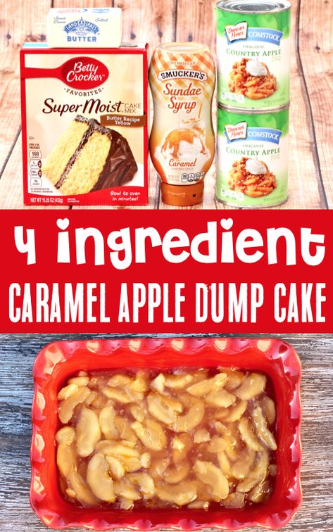 Apple Caramel Dump Cake, Caramel Dump Cake, Easiest Desserts, Apple Dump Cake Recipe, Easy Dump Cake Recipe, Apple Dump Cake, Caramel Apple Dump Cake, Apple Caramel, Dump Cake Recipe