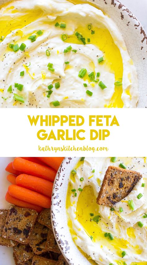 Garlic Feta Dip Recipes, Whipped Feta With Garlic, Healthy Feta Dip, Garlic Whipped Feta Dip, Feta Garlic Dip, Dips And Appetizers Recipes, Delicious Dip Recipes, Whipped Garlic Feta Dip, Whipped Feta Dip Recipes