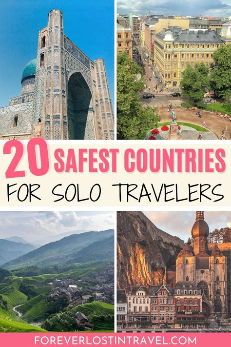 Discover some truly unique and beautiful destinations around the world just perfect for traveling alone as a woman. Find out what makes these places so safe to explore, where you can stay and some incredible things to see on your travels. Top solo travel experts share their personal recommendations for the safest countries to visit in the world as a solo female traveler #solotravel #travel #foreverlostintravel #solofemaletravel #safestcountries #travelsafety #womentravel When To Travel Where, Safest Places To Travel, Travel In India, Fiji Travel, Best Countries To Visit, Solo Travel Destinations, Solo Travel Tips, Oceania Travel, Countries To Visit