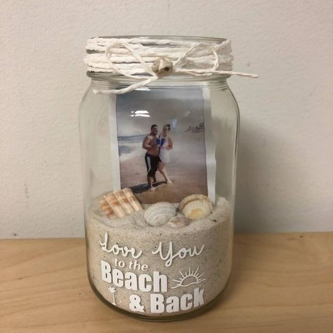 Frame Best Friend, Sand Jar, Mason Jar Photo, Hadiah Valentine, Back Picture, Memory Jar, Photo Beach, Display Photos, Jar Ideas