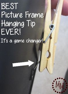 Organisation, Picture Framing Hacks, Hack For Hanging Pictures, How To Hang Flat Canvas On Wall, Cheap Frame Ideas, Easiest Way To Hang Pictures On The Wall, How To Hang A Picture With Two Hooks, Hanging Pictures With Ribbon, How To Hang Canvas On Wall