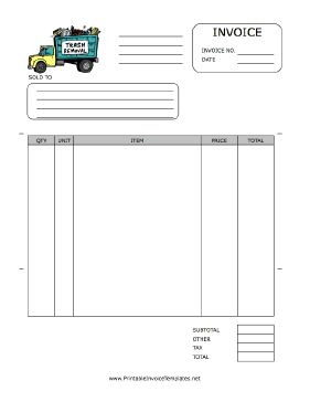 A printable invoice for use by a trash removal company or an individual who does dump runs, featuring a full-color graphic of a truck loaded with junk. It has spaces to note quantity, unit, item, price, and more. It is available in PDF, DOC, or XLS (spreadsheet) format. Free to download and print Steam Shovel, Pharmaceutical Sales, Invoice Example, Invoice Template Word, Printable Invoice, Lawn Care Business, Rental Application, Janitorial Services, Lawn Service