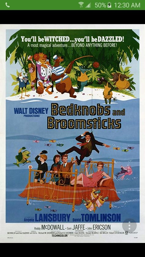 Old Film Posters, David Tomlinson, Bedknobs And Broomsticks, Disney Live Action Movies, Disney Movie Posters, Classic Disney Movies, Old Movie Posters, Angela Lansbury, Film Disney