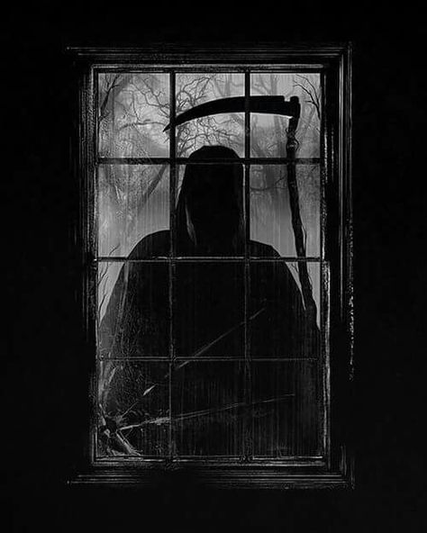 Dark figure in the window Gothic Art, Don't Fear The Reaper, Grim Reaper Art, Darkness Falls, Fall Inspiration, The Grim, Arte Horror, Grim Reaper, Samhain