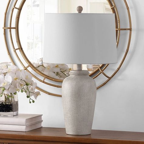 SAFAVIEH Lighting Sabrin 26-inch LED Table Lamp - 15" W x 15" L x 26" H - On Sale - Bed Bath & Beyond - 35444822 Chrome Lamp, Rattan Table, Led Table, Led Table Lamp, Accent Lamp, Light Bulb Types, Ceramic Table Lamps, Lamp Sets, Mercury Glass